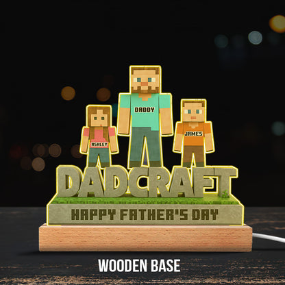 Dadcraft, Father's Day Gift For Game Dad - Personalized Block World Custom Shaped Acrylic Plaque