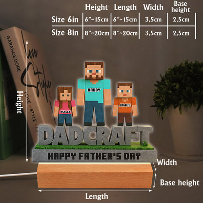 Dadcraft, Father's Day Gift For Game Dad - Personalized Block World Custom Shaped Acrylic Plaque