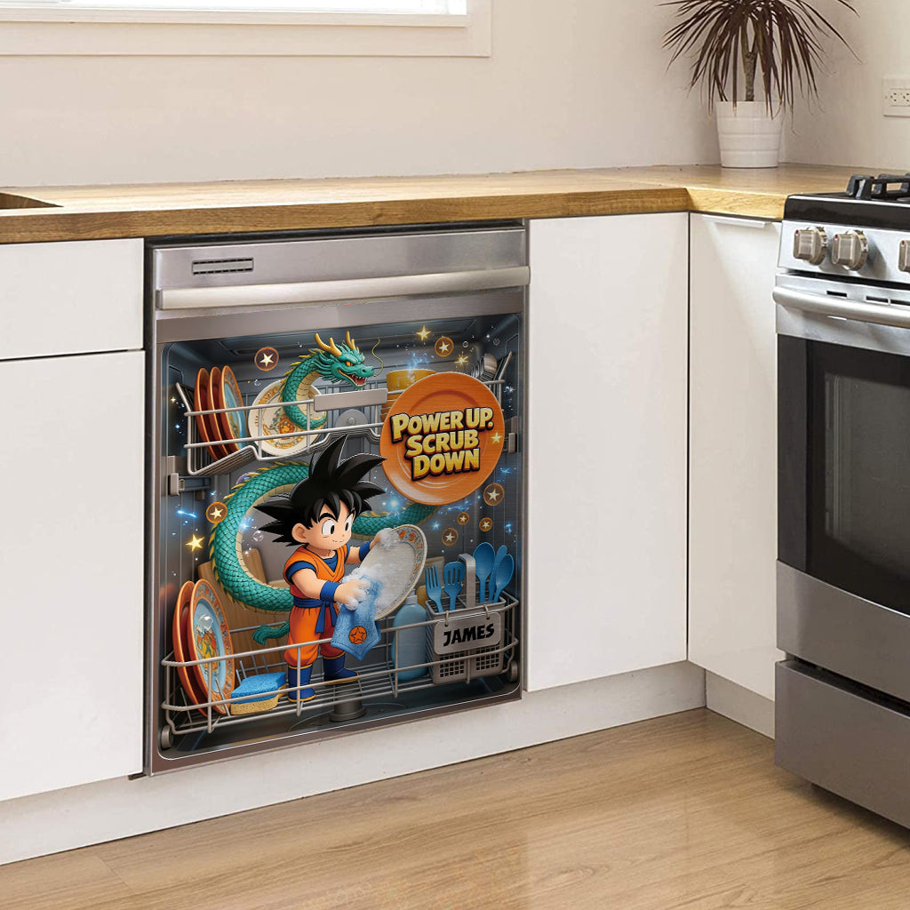 Power Up, Scrub Down - Personalized Seven Balls Dishwasher Cover