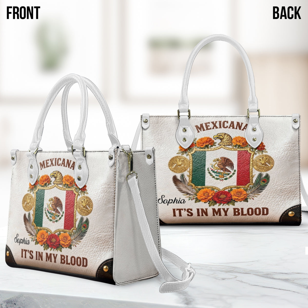 Mexicana In Blood - Personalized Expats Leather Handbag
