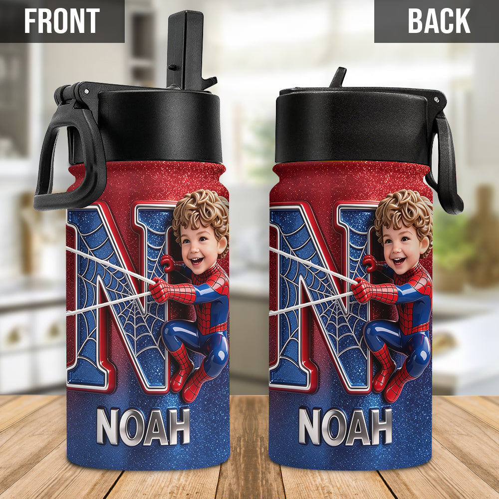Any Photo - Personalized Spider-Verse Kid Bottle With Plush Charm