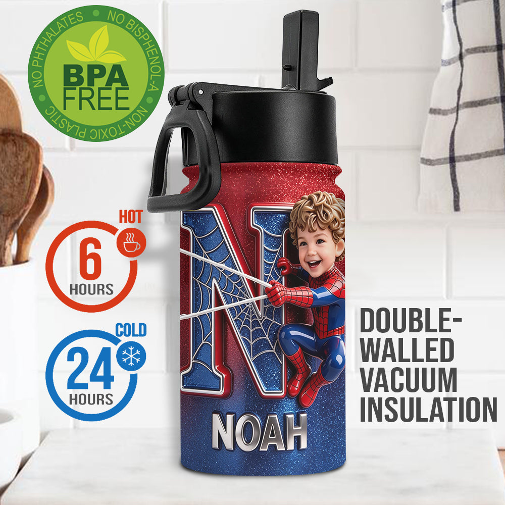 Any Photo - Personalized Spider-Verse Kid Bottle With Plush Charm