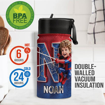 Any Photo - Personalized Spider-Verse Kid Bottle With Plush Charm