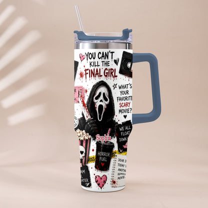 Horror Movie Fans - Personalized Horror Character Tumbler With Plush Charm