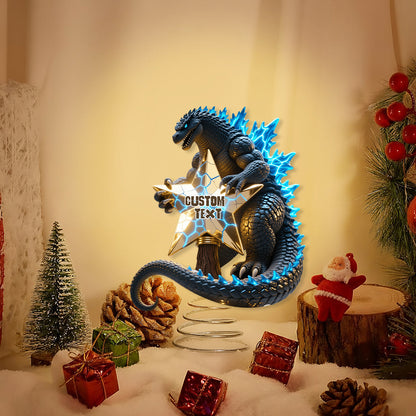 Merry Christmas Atomic Monster - Personalized Giant Monster LED Light Tree Topper