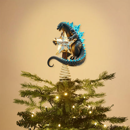 Merry Christmas Atomic Monster - Personalized Giant Monster LED Light Tree Topper