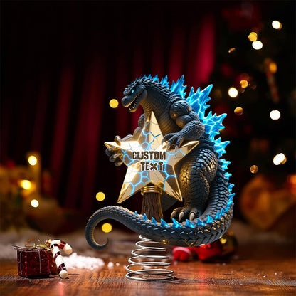 Merry Christmas Atomic Monster - Personalized Giant Monster LED Light Tree Topper