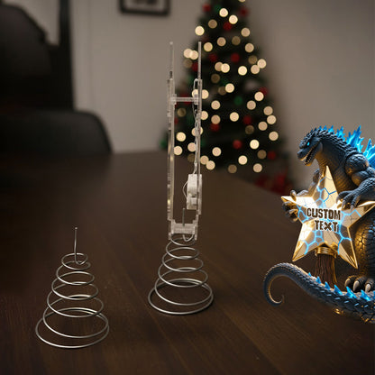 Merry Christmas Atomic Monster - Personalized Giant Monster LED Light Tree Topper