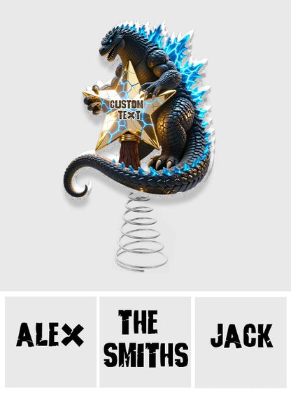 Merry Christmas Atomic Monster - Personalized Giant Monster LED Light Tree Topper