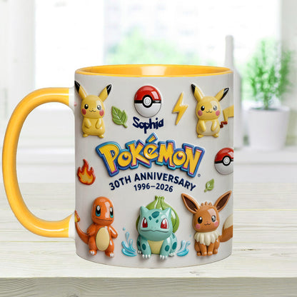 Monster Trainer Anniversary Mug - Personalized Monster Trainer Accent Mug