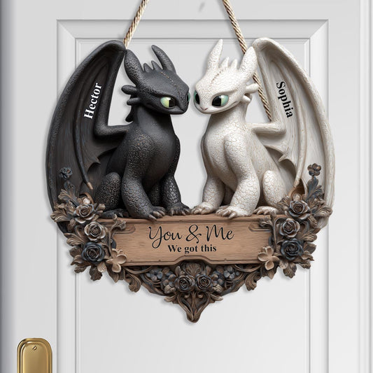 You And Me We Got This - Personalized Couple Custom Shaped Wood Sign