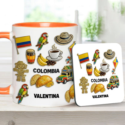 Proud Colombian - Personalized Expats Accent Mug & Coaster