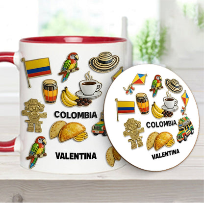 Proud Colombian - Personalized Expats Accent Mug & Coaster
