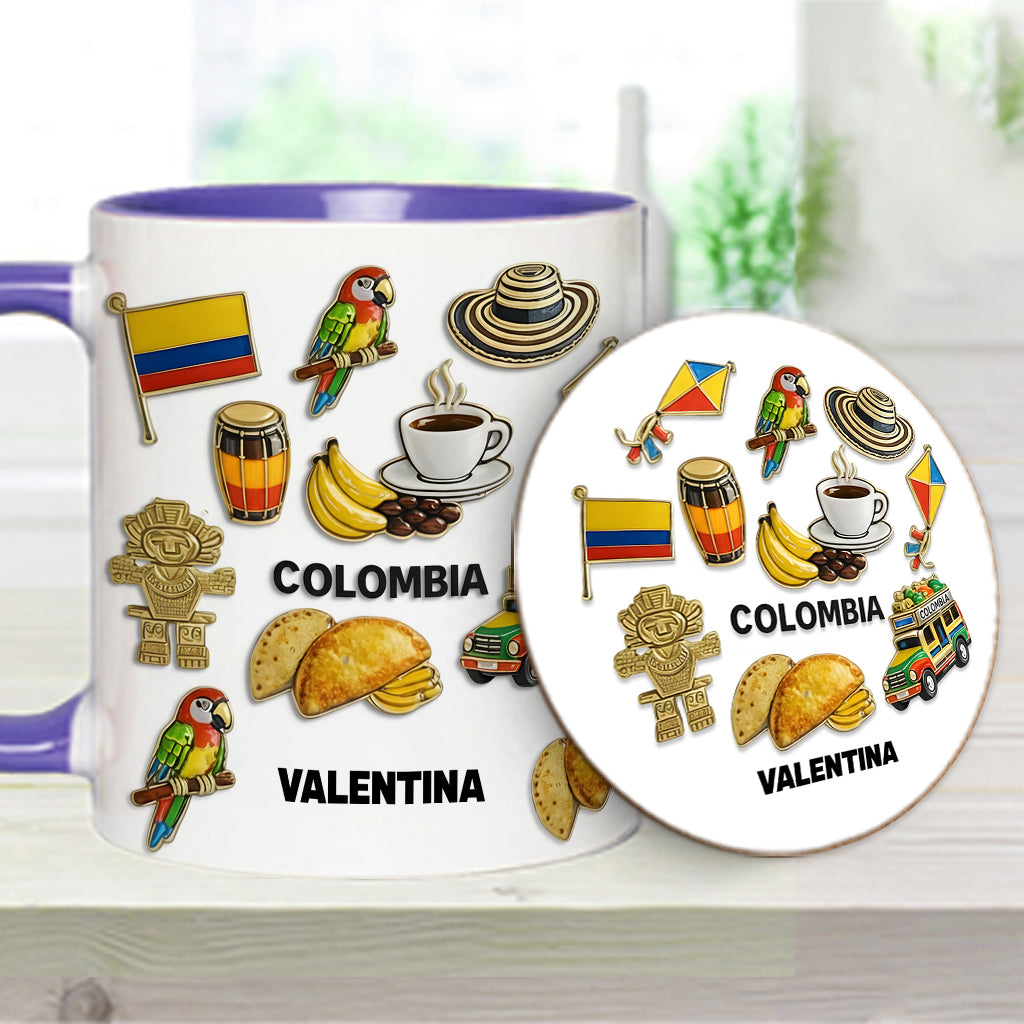 Proud Colombian - Personalized Expats Accent Mug & Coaster