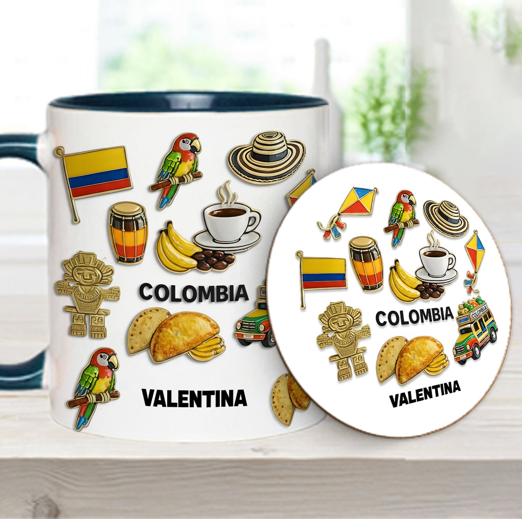 Proud Colombian - Personalized Expats Accent Mug & Coaster