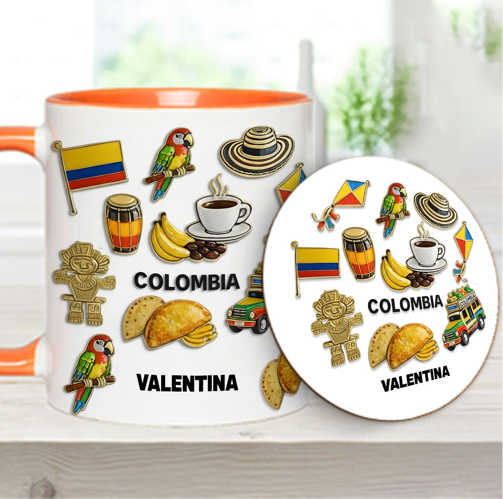 Proud Colombian - Personalized Expats Accent Mug & Coaster
