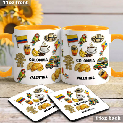 Proud Colombian - Personalized Expats Accent Mug & Coaster