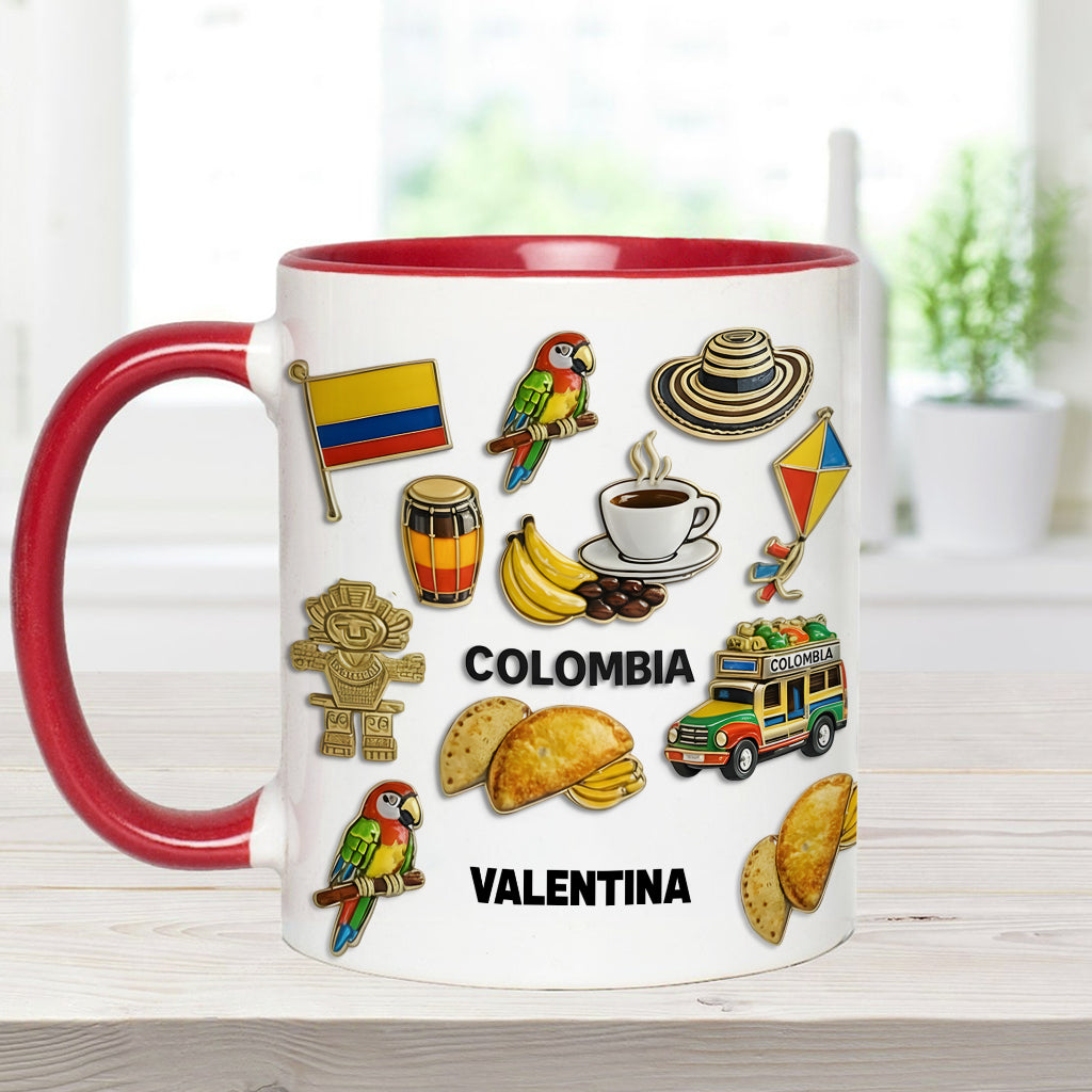 Proud Colombian - Personalized Expats Accent Mug & Coaster