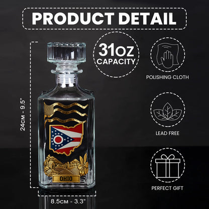 Strong Ohio - Personalize States of America Whiskey Decanter Set