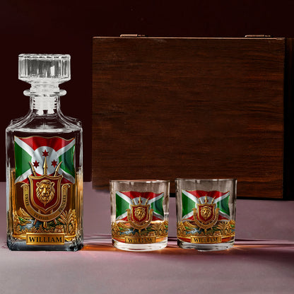 Burundi Gift - Personalized Expats Whiskey Decanter Set