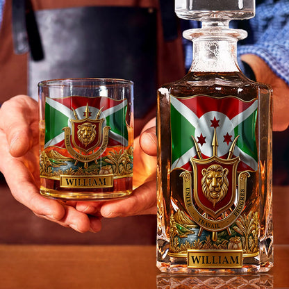 Burundi Gift - Personalized Expats Whiskey Decanter Set