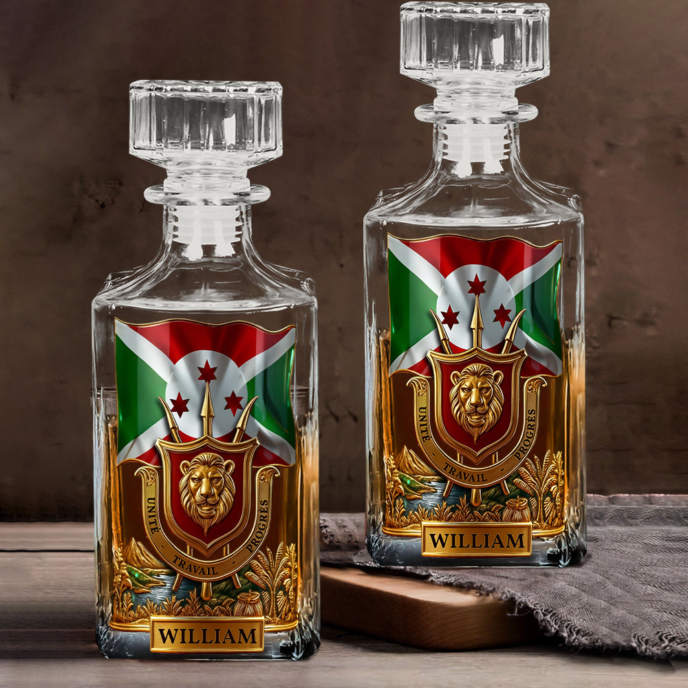 Burundi Gift - Personalized Expats Whiskey Decanter Set
