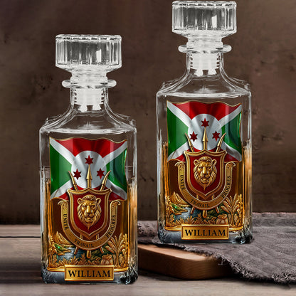 Burundi Gift - Personalized Expats Whiskey Decanter Set