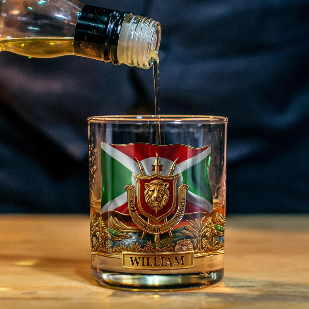 Burundi Gift - Personalized Expats Whiskey Decanter Set