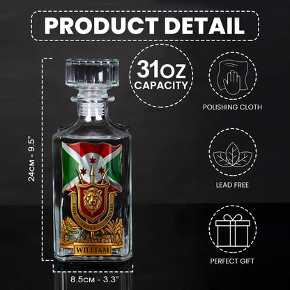 Burundi Gift - Personalized Expats Whiskey Decanter Set