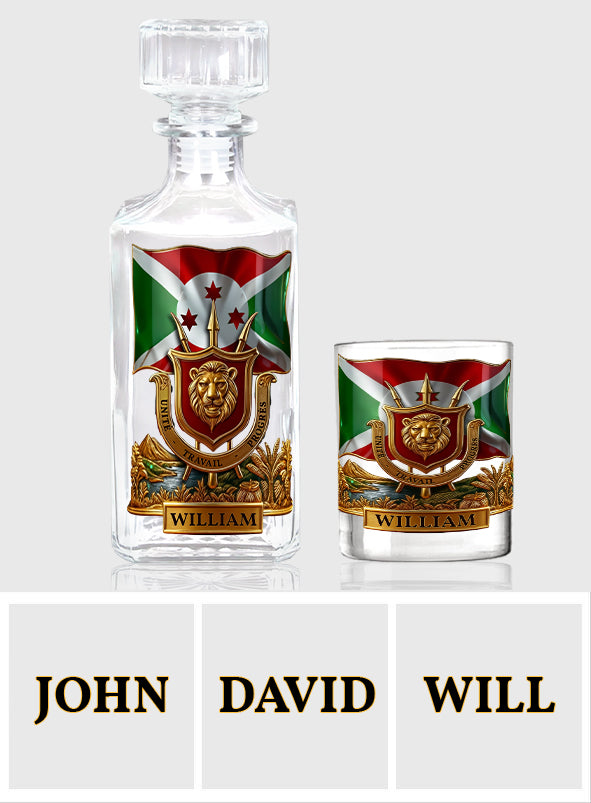 Burundi Gift - Personalized Expats Whiskey Decanter Set