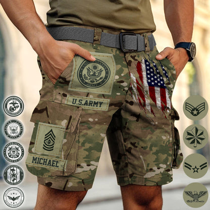 I'm A Soldier - Personalized Veteran Cargo Shorts With Belt