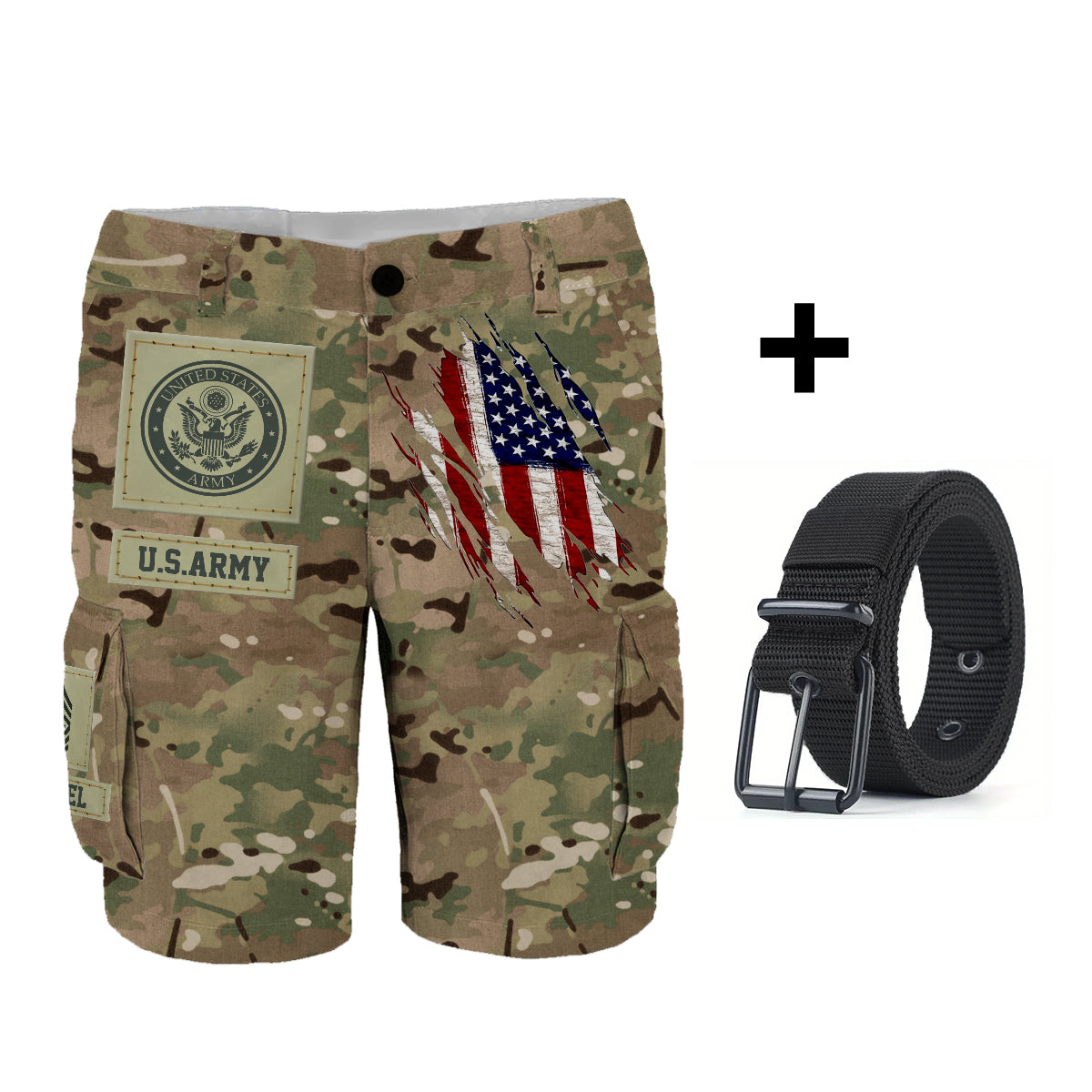 I'm A Soldier - Personalized Veteran Cargo Shorts With Belt