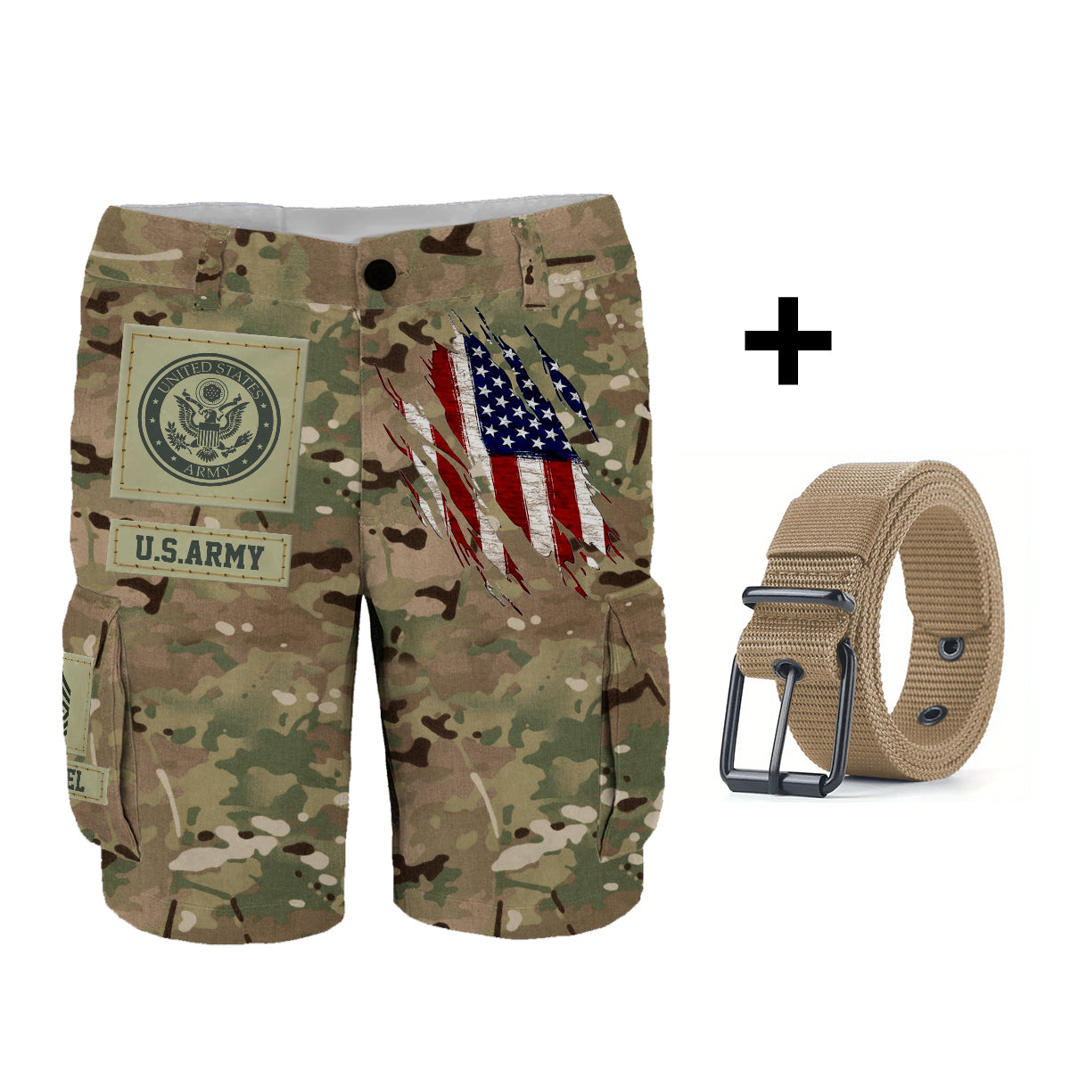 I'm A Soldier - Personalized Veteran Cargo Shorts With Belt