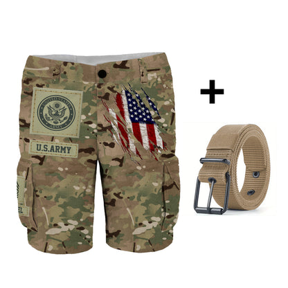 I'm A Soldier - Personalized Veteran Cargo Shorts With Belt
