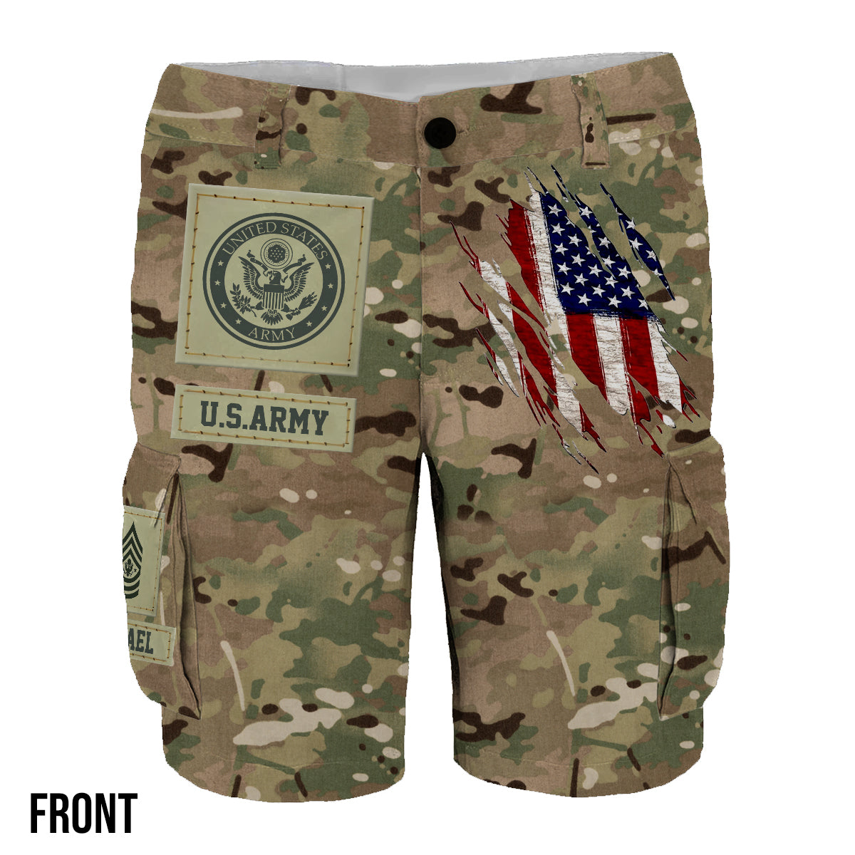 I'm A Soldier - Personalized Veteran Cargo Shorts With Belt