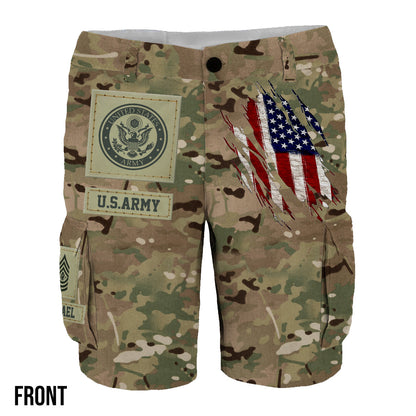 I'm A Soldier - Personalized Veteran Cargo Shorts With Belt