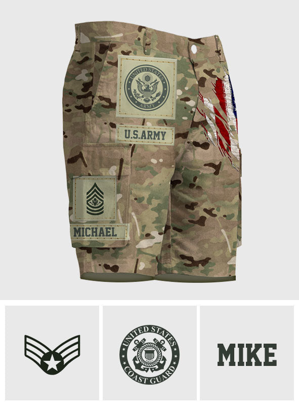 I'm A Soldier - Personalized Veteran Cargo Shorts With Belt