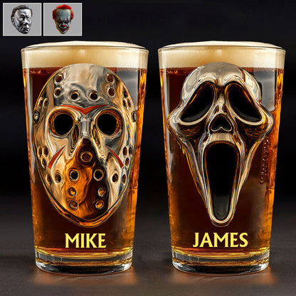 Scary Faces - Personalized Horror Character Beer Glass