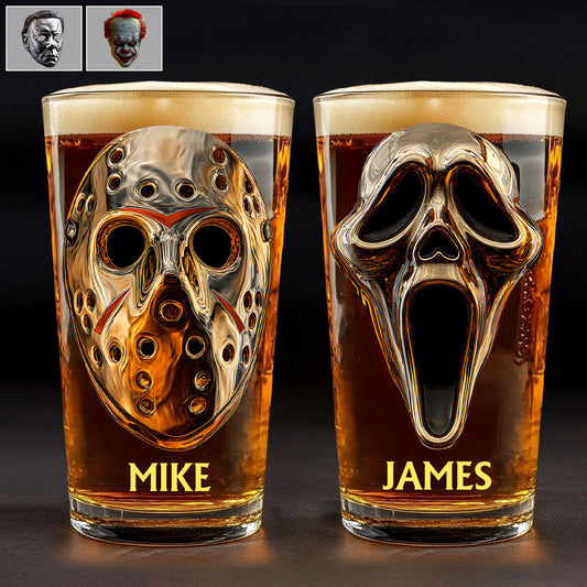Scary Faces - Personalized Horror Character Beer Glass