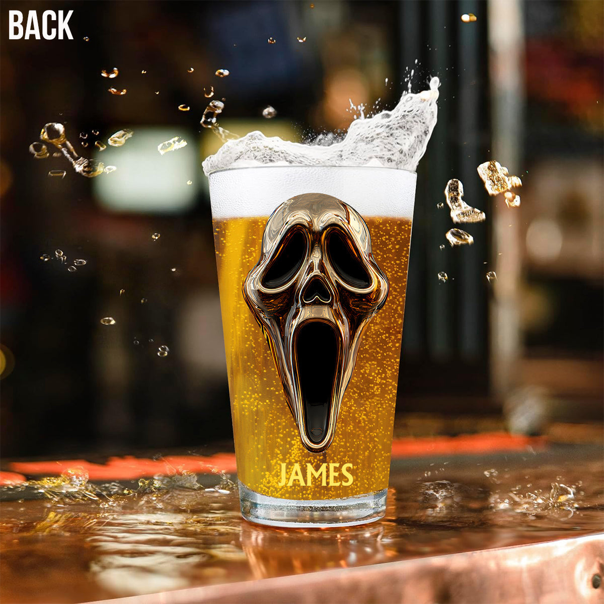 Scary Faces - Personalized Horror Character Beer Glass