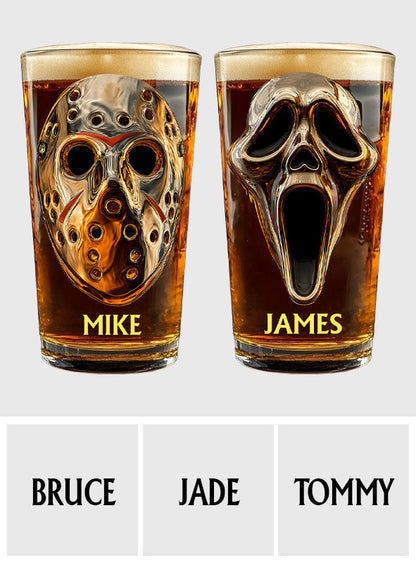 Scary Faces - Personalized Horror Character Beer Glass