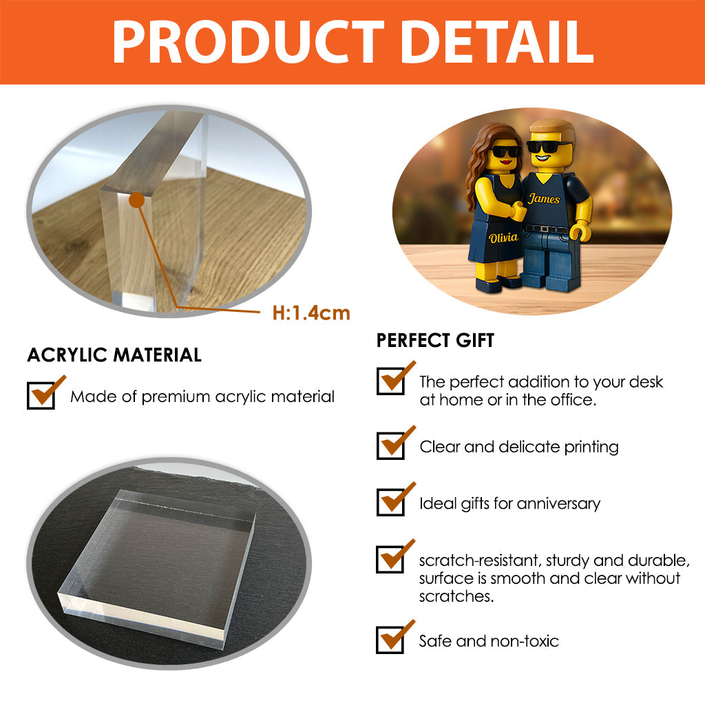 Couple Gift - Personalized Couple Custom Shaped Acrylic Plaque