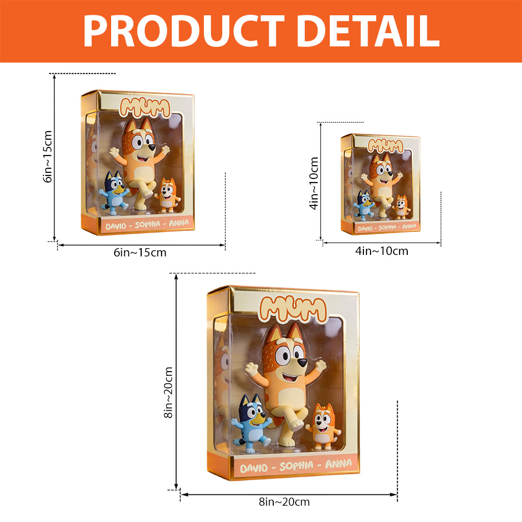 Gifts For Mum Dad - Personalized Blue Dog Custom Shaped Acrylic Plaque