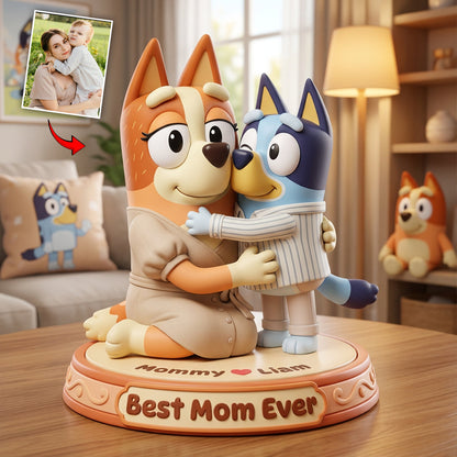 Cute Dog Mom - Personalized Blue Dog Custom Shaped Acrylic Plaque