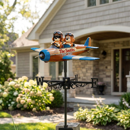 Blue Dog Family - Personalized Blue Dog Weather Vane