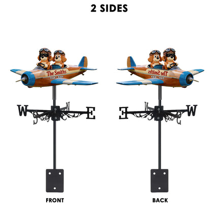 Blue Dog Family - Personalized Blue Dog Weather Vane