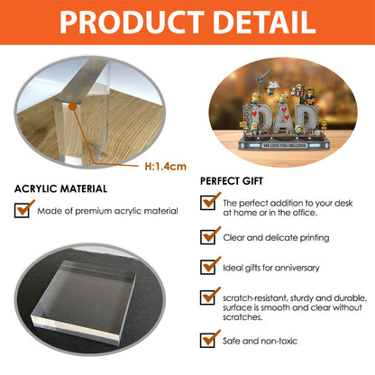 We Love You Milions - Personalized Father Custom Shaped Acrylic Plaque