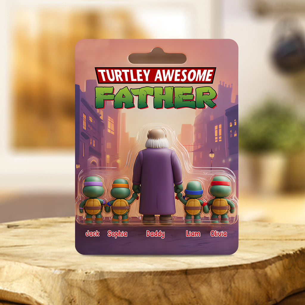 Turtley Awesome Father - Personalized Green Turtles Custom Shaped Acrylic Plaque