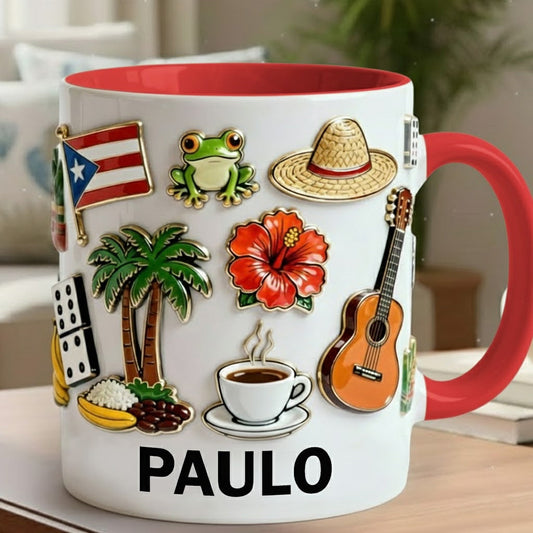 Proud To Be Puerto Rican - Personalized Expats Accent Mug & Coaster