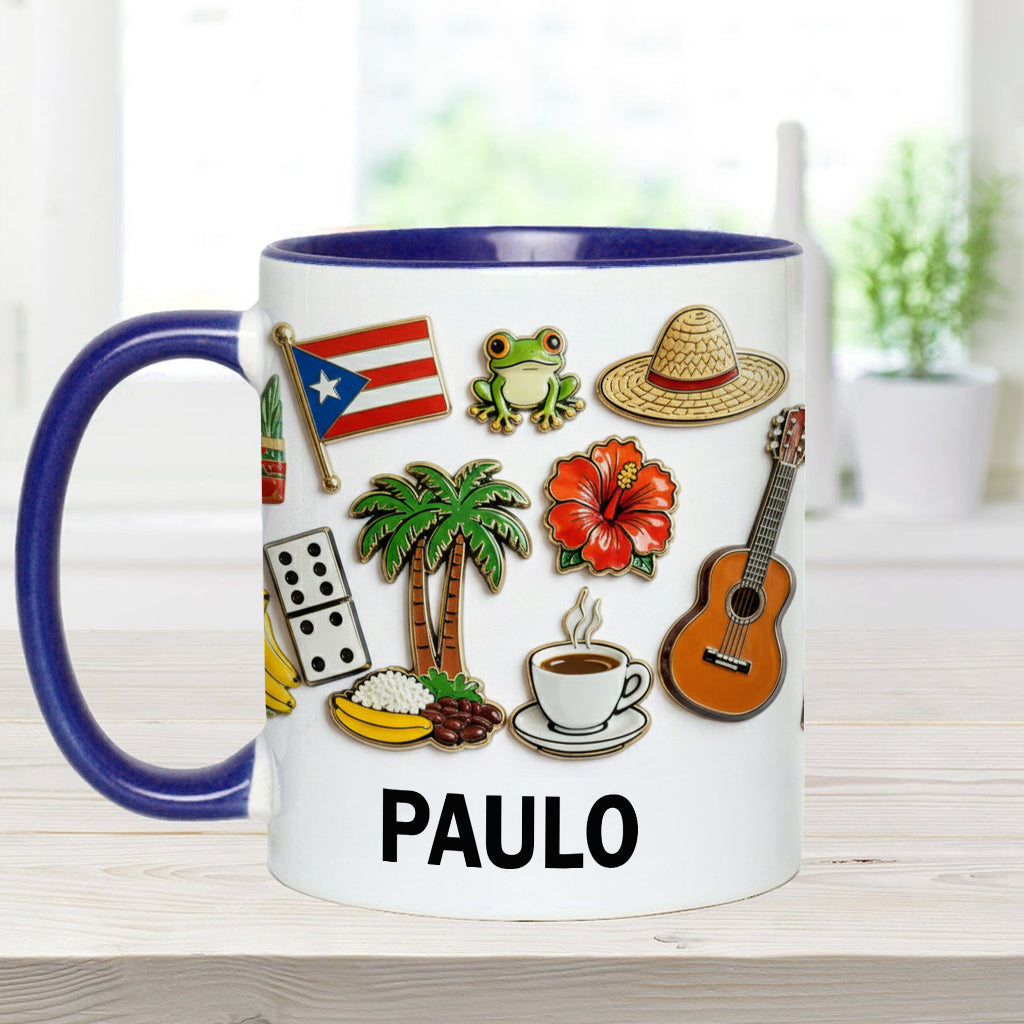 Proud To Be Puerto Rican - Personalized Expats Accent Mug & Coaster